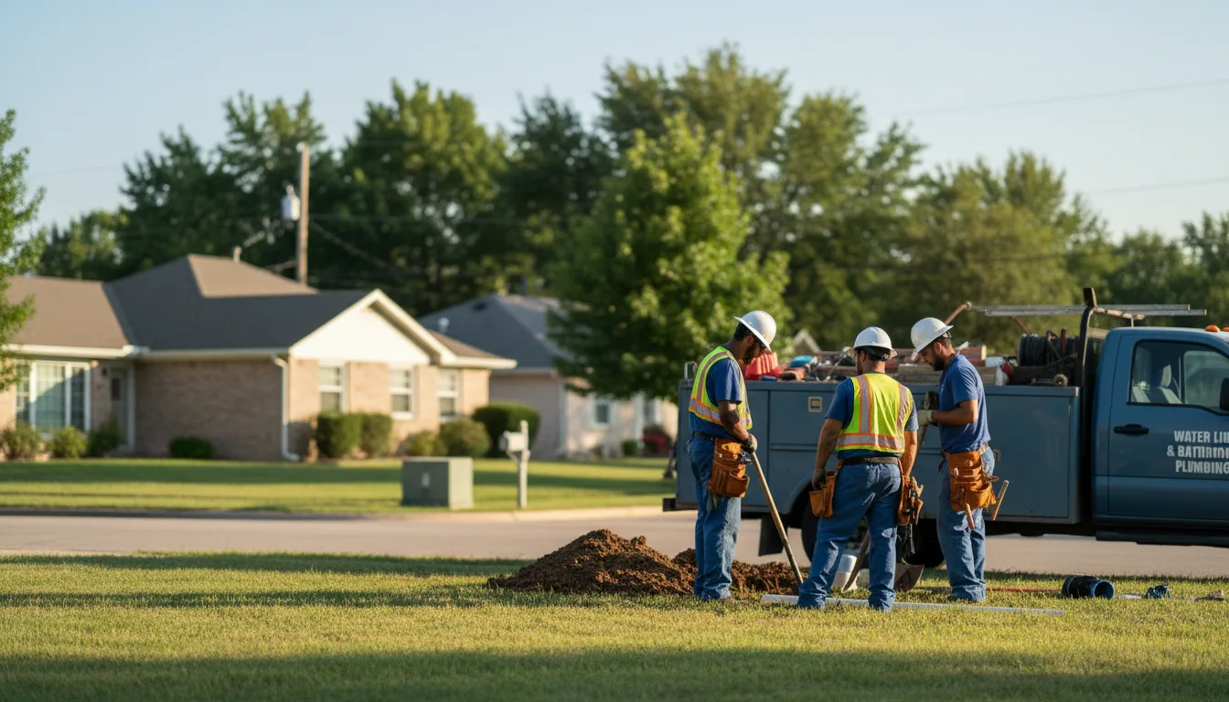 Residential water line and bathroom plumbing service in Freeland, PA
